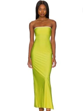 Baobab Collection Lime Green Strapless Cutout Maxi Dress